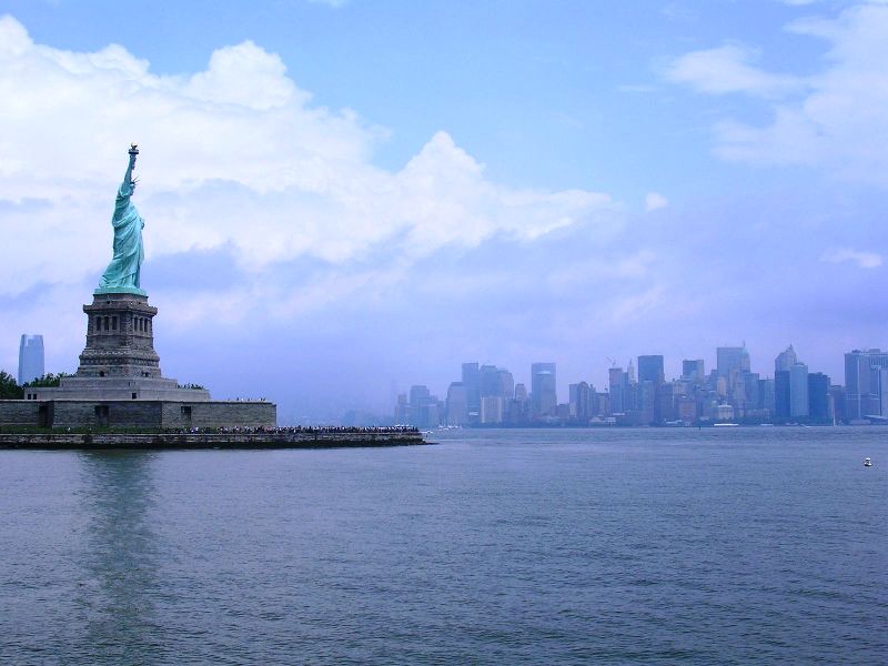 Statue of Liberty, overlooking NewYork skyline